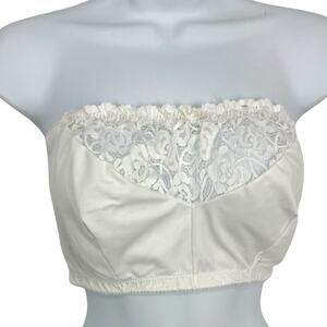 Carole Martin Strapless Comfort Bra White Size 44 Wire Free Band Style 7260